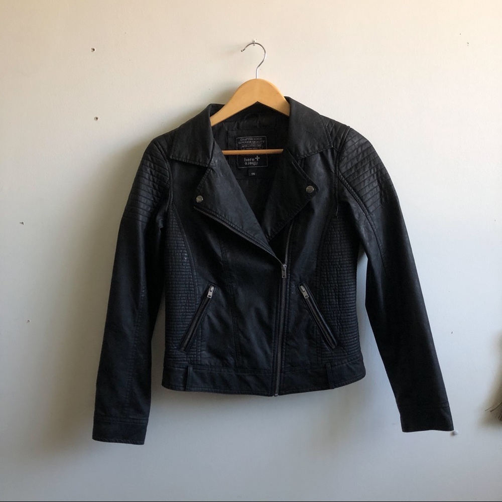 EUC Faux Leather Biker Jacket
